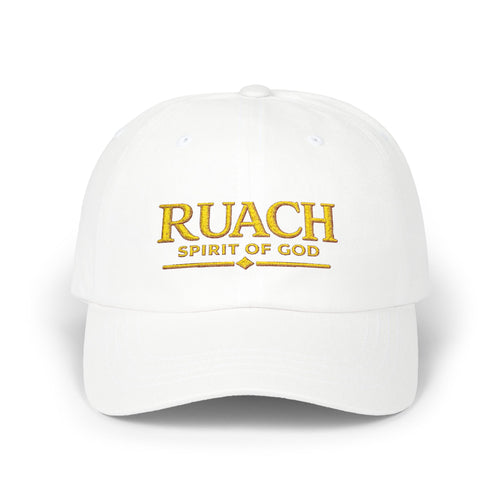 Ruach 'Spirit of God' Classic Dad Cap – Embroidered White Baseball Hat